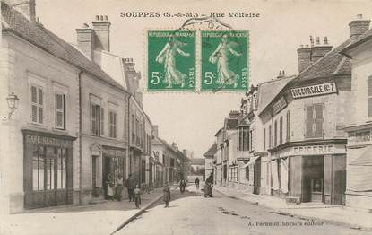 CPA FRANCE 77 "Souppes sur Loing, Rue Voltaire, Epicerie"