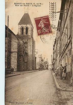 CPA FRANCE 77 "Rozoy en Brie, rue de paris, l'Eglise"