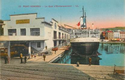 CPA FRANCE 66 "Port Vendres, le quai d'embarquement" / BATEAU