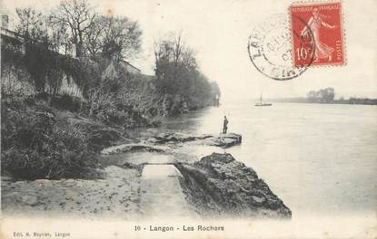 / CPA FRANCE 33 "Langon, les rochers"