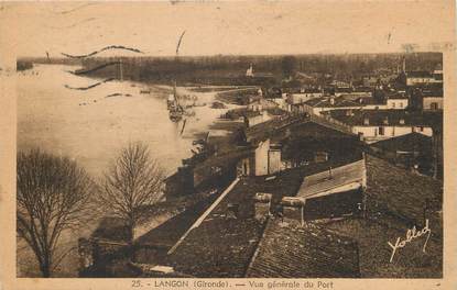 / CPA FRANCE 33 "Langon, vue générale du port"