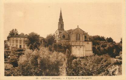 / CPA FRANCE 33 "Gensac, l'église et les remparts"