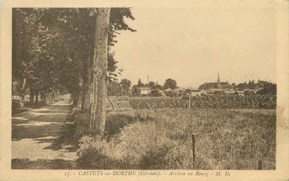 / CPA FRANCE 33 "Castets en Dorthe, arrivée au Bourg"