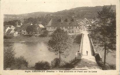 CPA FRANCE 25 "Chenecey, vue générale et Pont sur la Loue"