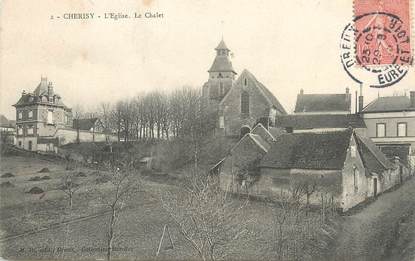 / CPA FRANCE 28 "Cherisy, l'église, le chalet"