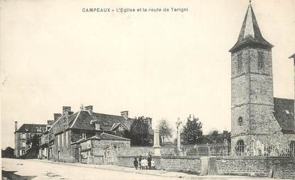 CPA FRANCE 14 "Campeaux, l'Eglise et la rte de Torigni"