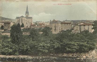 CPA FRANCE 42  "Boën sur Lignon, une vue de l'eglise"