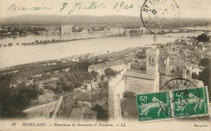 CPA FRANCE 30 "Beaucaire, panorama et tarascon"