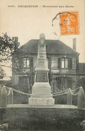 / CPA FRANCE 27 "Bacquepuis, monument aux morts"