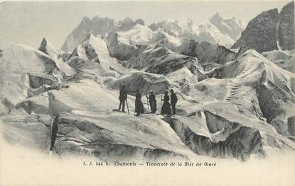 / CPA FRANCE 74  "Chamonix, Traversée de la mer de glace" / ALPINISME