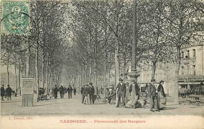 CPA FRANCE 11 "Narbonne, promenade des barques"