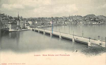  CPA SUISSE "Luzern, le pont et la promenade"