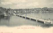 Suisse  CPA SUISSE "Luzern, le pont et la promenade"