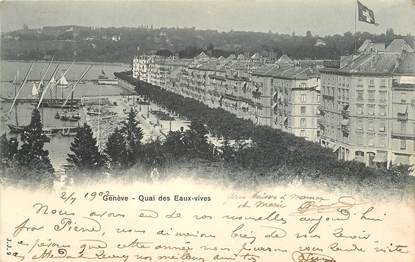  CPA SUISSE "Genève, quai des Eaux vives"