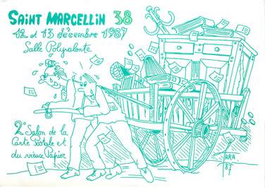 / CPSM FRANCE 38 "Saint Marcellin, 2ème salon de la carte postale et du vieux papier"