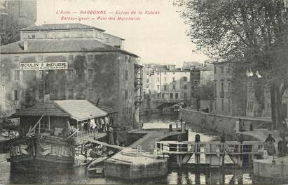 / CPA FRANCE 11 "Narbonne, écluses de la Robine"