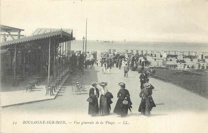 / CPA FRANCE 62 "Boulogne sur Mer, vue générale de la plage "