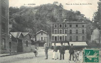 / CPA FRANCE 69 "Givors, place de la gare de Givors Ville"