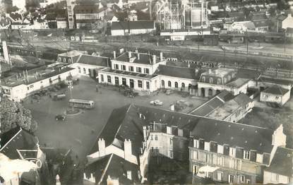 / CPSM FRANCE 36 "Châteauroux, vue aérienne, la gare"