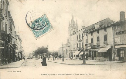 / CPA FRANCE 42 "Feurs, place Carnot, les quatre routes"