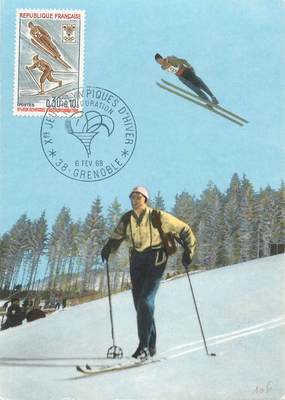 CPSM JEUX OLYMPIQUES d'HIVER GRENOBLE 1968 / Ski