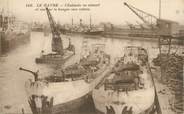 76 Seine Maritime / CPA FRANCE 76 "Le Havre, chalands en ciment" / BATEAU