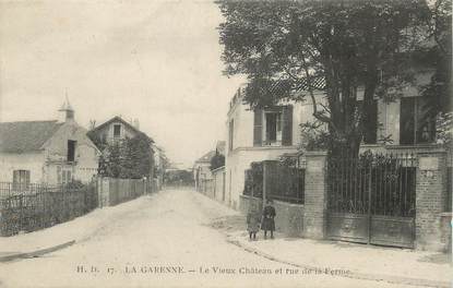 / CPA FRANCE 92 "La Garenne, le vieux château et rue de la ferme"