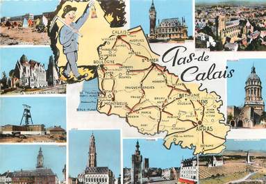 / CPSM FRANCE 62 "Pas de Calais" / CARTE GEOGRAPHIQUE