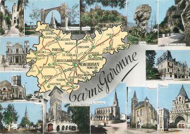 / CPSM FRANCE 82 "Tarn et Garonne" / CARTE GEOGRAPHIQUE