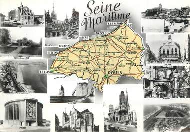 / CPSM FRANCE 76 "Seine Maritime" / CARTE GEOGRAPHIQUE