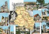 89 Yonne / CPSM FRANCE 89 "Yonne" / CARTE GEOGRAPHIQUE