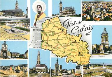 / CPSM FRANCE 62 "Pas de Calais" /  CARTE GEOGRAPHIQUE 