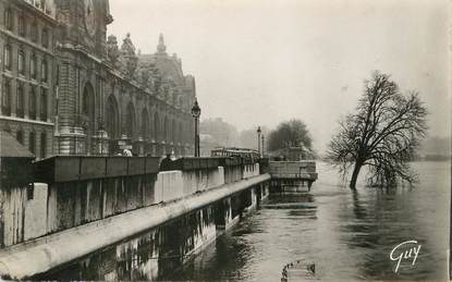 / CPSM FRANCE 75007 "Paris 1955, la gare d'Orsay" / INONDATION