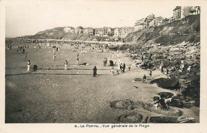 / CPSM FRANCE 62 "Le Portel, vue générale de la plage"
