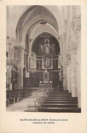 / CPA FRANCE 71 "Saint Julien de Jonzy, intérieur de l'église"