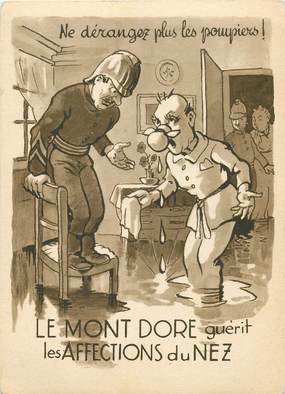 CPSM FRANCE 63 "Le Mont Dore, les affections du Nez" / POMPIER