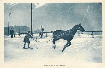 / CPA FRANCE 74 "Chamonix, Ski Kjoering" / CHEVAL