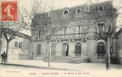 CPA FRANCE 11 "Fleury d'Aude, la mairie et les Ecoles"