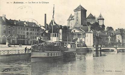 CPA FRANCE 74 "Annecy, le port et le chateau"