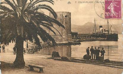 CPA FRANCE 20 "Corse, Calvi plage, le quai"