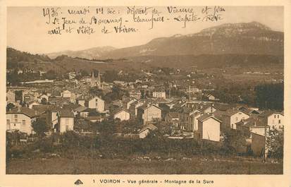 CPA FRANCE 38 "Voiron, vue générale, montagne de la sure"