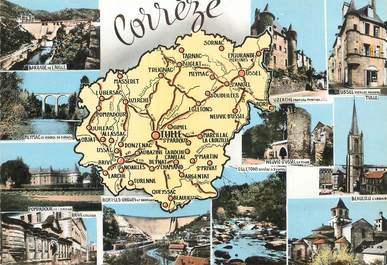 / CPSM FRANCE 19 "Corrèze" / CARTE GEOGRAPHIQUE