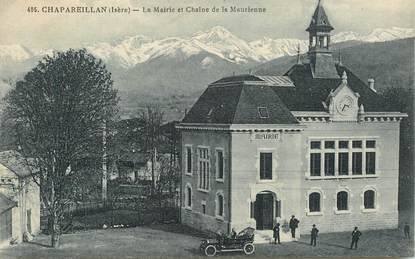 CPA FRANCE 38 "Chapareillan, la mairie et chaine de la Maurienne"