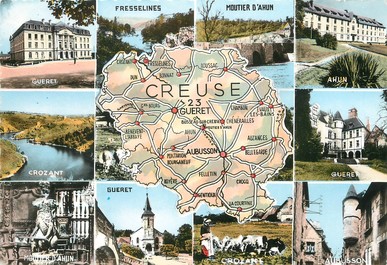 / CPSM FRANCE 23 "La Creuse" / CARTE GEOGRAPHIQUE