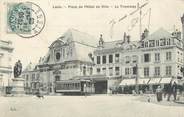 02 Aisne / CPA FRANCE 60 "Laon, place de l'hôtel de ville"/ TRAMWAY