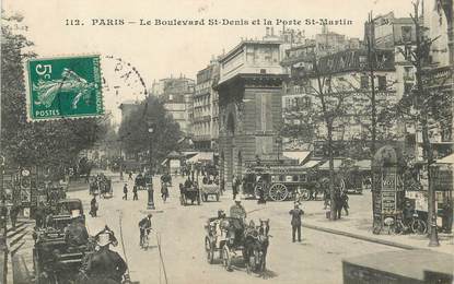 CPA FRANCE 75002 "Paris, le bld saint Denis et la Porte saint Martin"