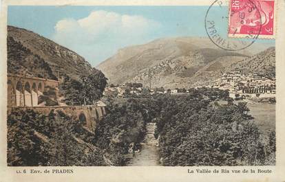 CPA FRANCE 66 "Env. de Prades, la Vallée de Ria vue de la route"