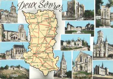 / CPSM FRANCE 79 "Deux Sèvres" / CARTE GEOGRAPHIQUE