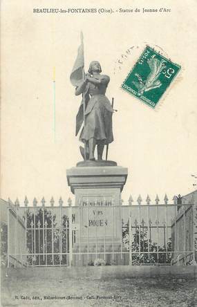 / CPA FRANCE 60 "Beaulieu les Fontaines, Statue de Jeanne d'Arc"