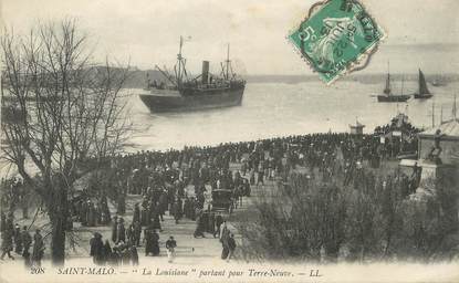 / CPA FRANCE 35 "Saint Malo, la Louisiane, partant pour Terre Neuve" / BATEAU